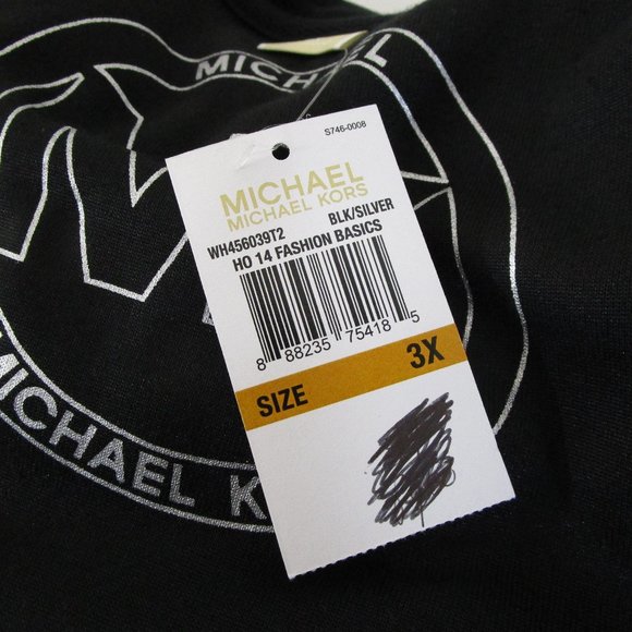 MICHAEL Michael Kors Plus Size Black Silver Velvet Velour Full Zip Jacket 3X - Picture 10 of 12